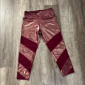PINK Victoria's Secret Ultimate Burgundy and Gold Activewear